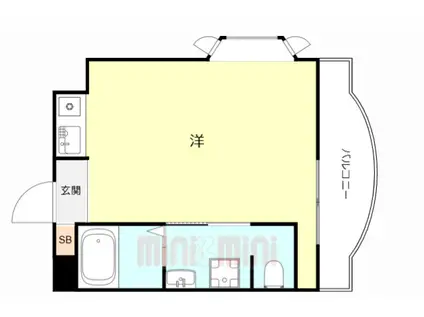 フォンタルナウ(ワンルーム/1階)の間取り写真