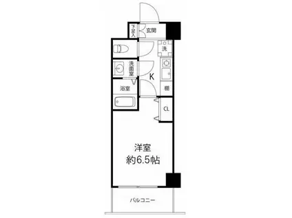 グランドゥールふじみ野(1K/1階)の間取り写真