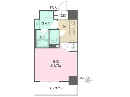 プライムアーバン菊川(1K/5階)の間取り写真