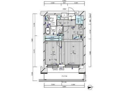 メインステージ八広II(1LDK/8階)の間取り写真