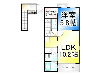 グランカーサ(1LDK/2階)の間取り写真