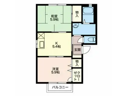 フォーレス マロニエ A(2K/2階)の間取り写真