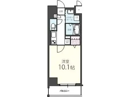 アップワード(1K/8階)の間取り写真