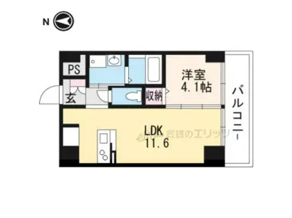 エール茨木本町(1LDK/1階)の間取り写真