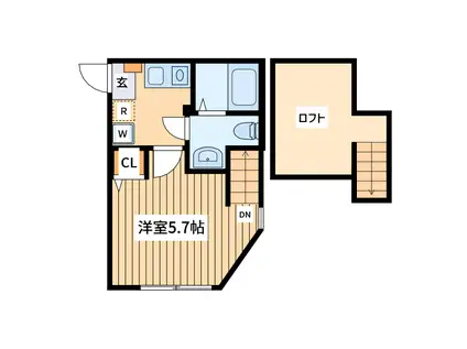 モント セレニティ 麻溝台(1K/2階)の間取り写真
