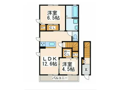 フォレストメゾン・新水前寺(2LDK/2階)の間取り写真