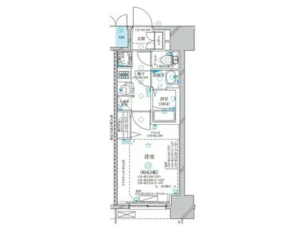 ディアレイシャス名古屋太閤通(1K/5階)の間取り写真