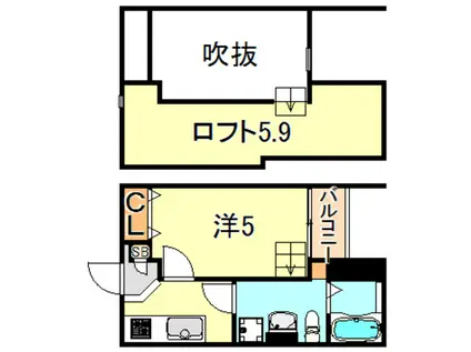 西明石 陽光館(1K/2階)の間取り写真