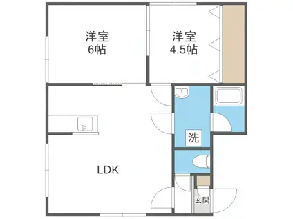 HOPE(2LDK/2階)の間取り写真