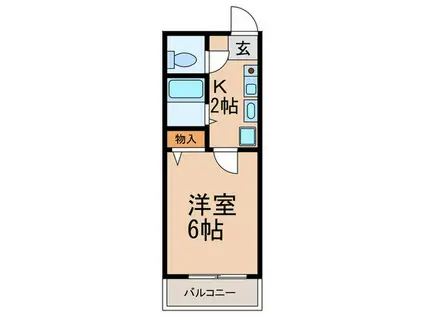 ルース・デ・ロッコウ(1K/6階)の間取り写真