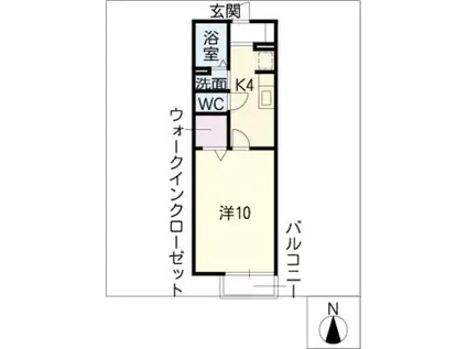 ビューハイム(1K/1階)の間取り写真