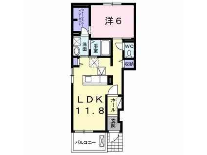 カレント・美郷III(1LDK/1階)の間取り写真