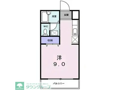 ティアラ(ワンルーム/2階)の間取り写真