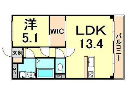 シューコネクション(1LDK/2階)の間取り写真