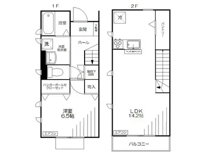 フォンテーヌ祖師谷(1LDK/2階)の間取り写真