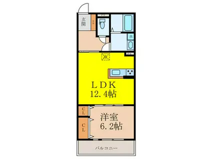 ガーランド茨木(1LDK/1階)の間取り写真