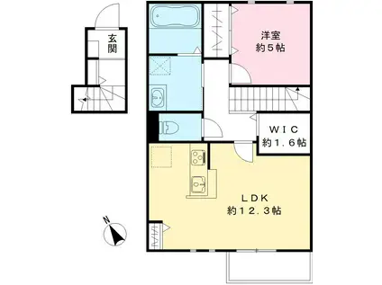 ユアメゾン則武(1LDK/2階)の間取り写真