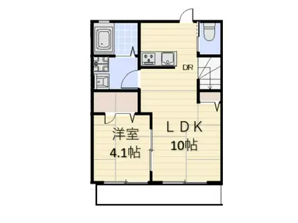 ブランドール西青木(1LDK/2階)の間取り写真