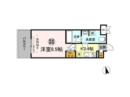 メゾンボヌール(1K/3階)の間取り写真