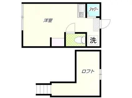 アーバンプレイス笹塚II(ワンルーム/2階)の間取り写真