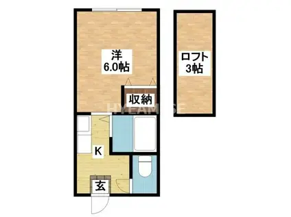 プチメゾン平山A(ワンルーム/1階)の間取り写真