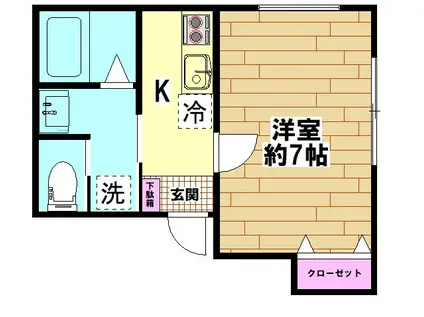 G.LIEN谷塚(1K/3階)の間取り写真
