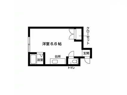 梅ヶ枝マンションII(1DK/1階)の間取り写真
