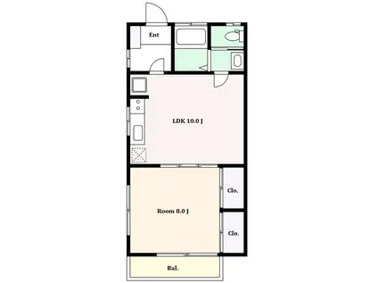 ユーハウス(1LDK/1階)の間取り写真