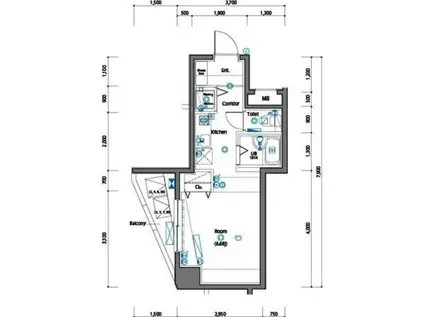 メイクスデザイン秋葉原(ワンルーム/9階)の間取り写真