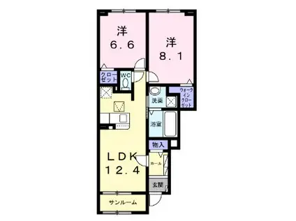 イースト メゾン(2LDK/1階)の間取り写真