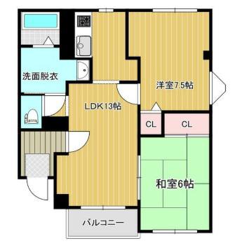 パストラル・グリーンA棟(2LDK/3階)の間取り写真