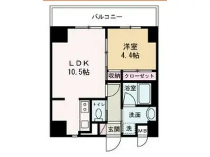 GLANZ高尾町(1LDK/6階)の間取り写真