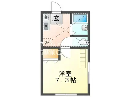 上水ハイム(1K/2階)の間取り写真