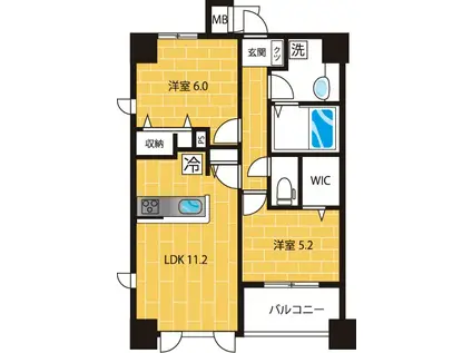 HOLLY HOUSE(2LDK/2階)の間取り写真