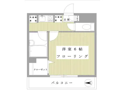 フェリース等々力(1K/2階)の間取り写真