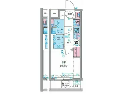 ジェノヴィア天王台(1K/1階)の間取り写真