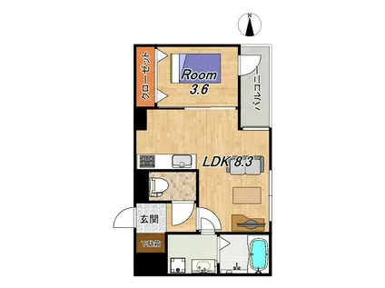 Nステージ長岡天神(1LDK/3階)の間取り写真