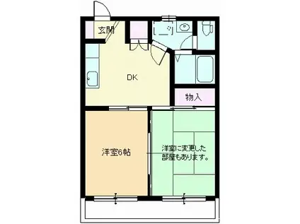 フラッツKM(2DK/1階)の間取り写真