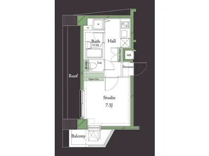 HF明大前レジデンス(1K/3階)の間取り写真