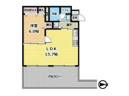 ロワールレジデンスV(1LDK/2階)の間取り写真