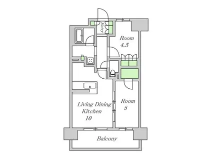 SK RESIDENCES SHINSAIBASHI 旧 SK RE(2LDK/2階)の間取り写真
