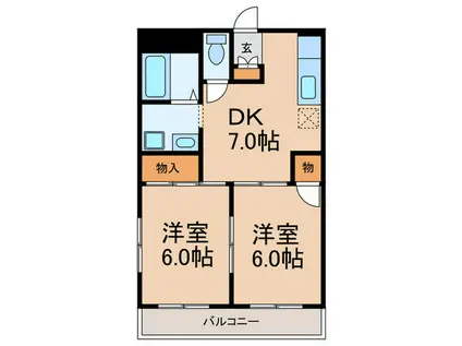 サンライズみつはし(2DK/4階)の間取り写真