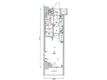 スカイコートパレス明大前(1K/6階)の間取り写真