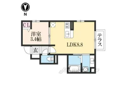 グランシャリオ正道(1LDK/1階)の間取り写真