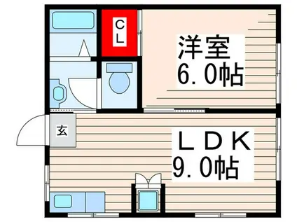 森荘(1LDK/1階)の間取り写真