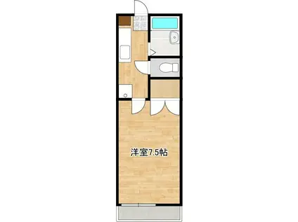 シャンテ黒髪(1K/2階)の間取り写真