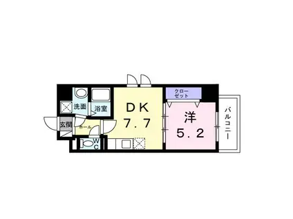 勝山4丁目マンション(1DK/6階)の間取り写真
