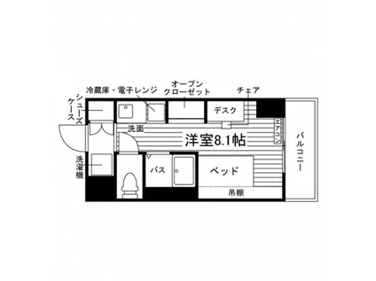学生会館 ペアレス五橋(ワンルーム/5階)の間取り写真