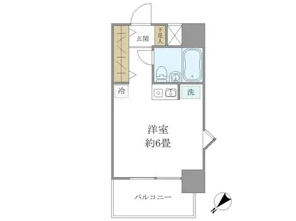 プラスワン横浜(ワンルーム/2階)の間取り写真