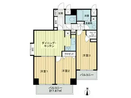 ライオンズプラザ川崎第2(3DK/5階)の間取り写真